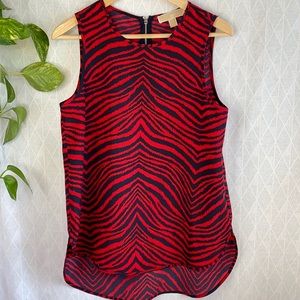 Michael Kors Zebra Stripe Sleeveless Blouse